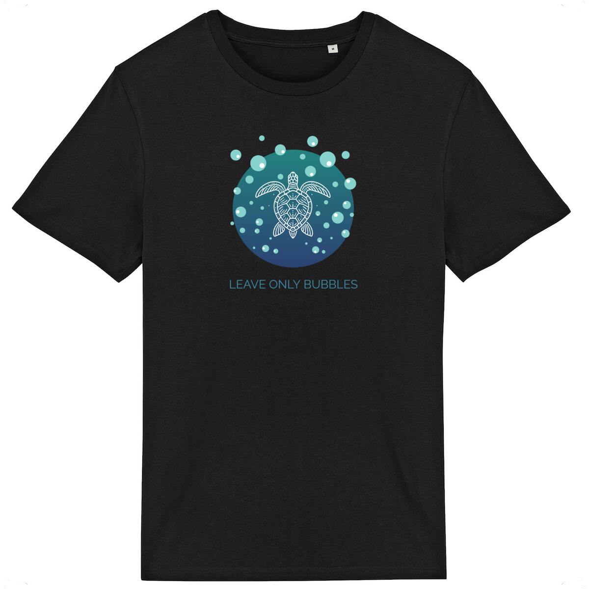 Image back Leave only bubbles - minimalist turtle design - lightweight unisex t-shirt