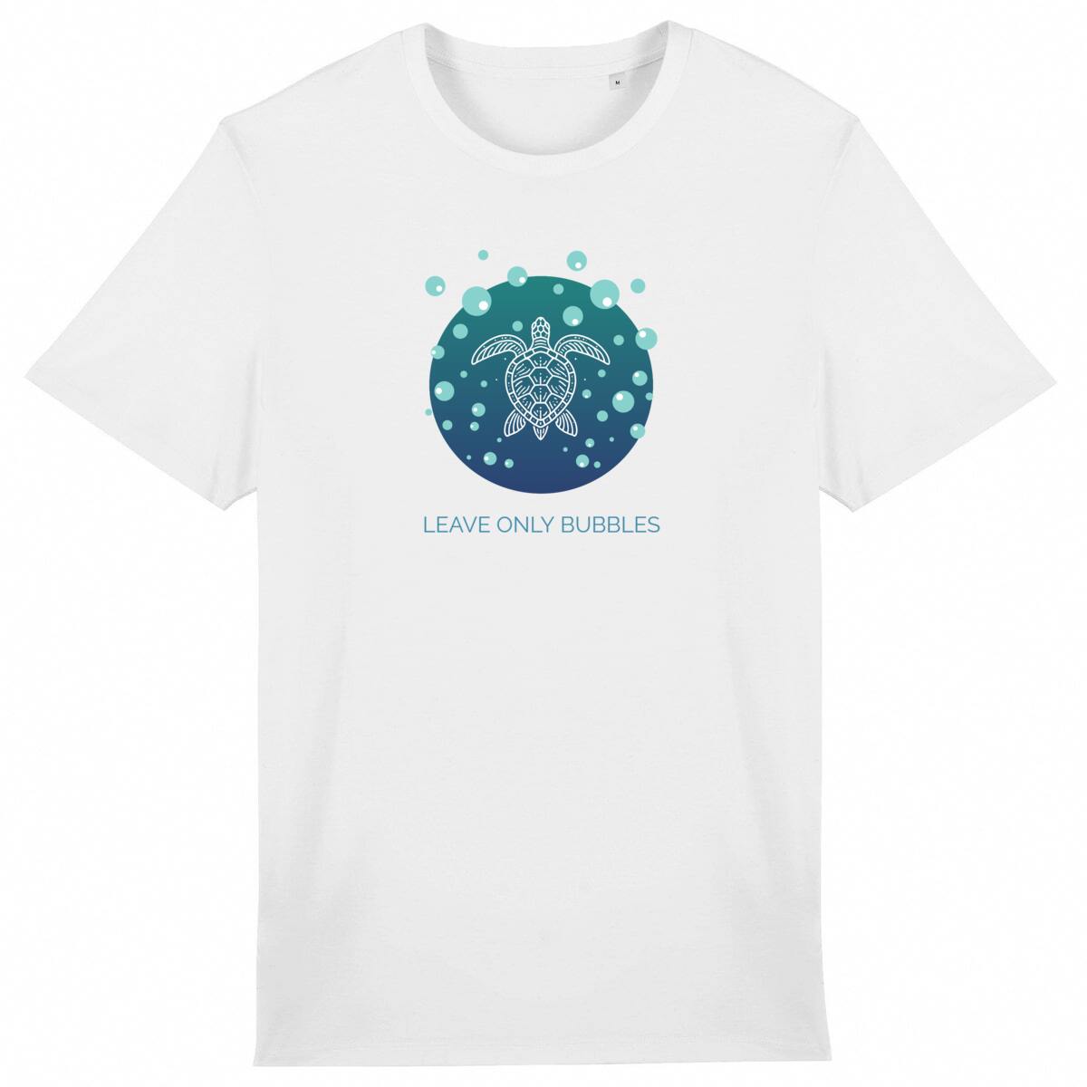 Image front Leave only bubbles - minimalist turtle design - lightweight unisex t-shirt