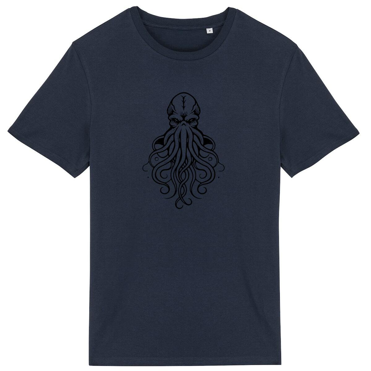 Image back Cthulu Graphic T-Shirt for Scuba Divers and Marine Life Lovers, Mythical Creature, Lovecraft