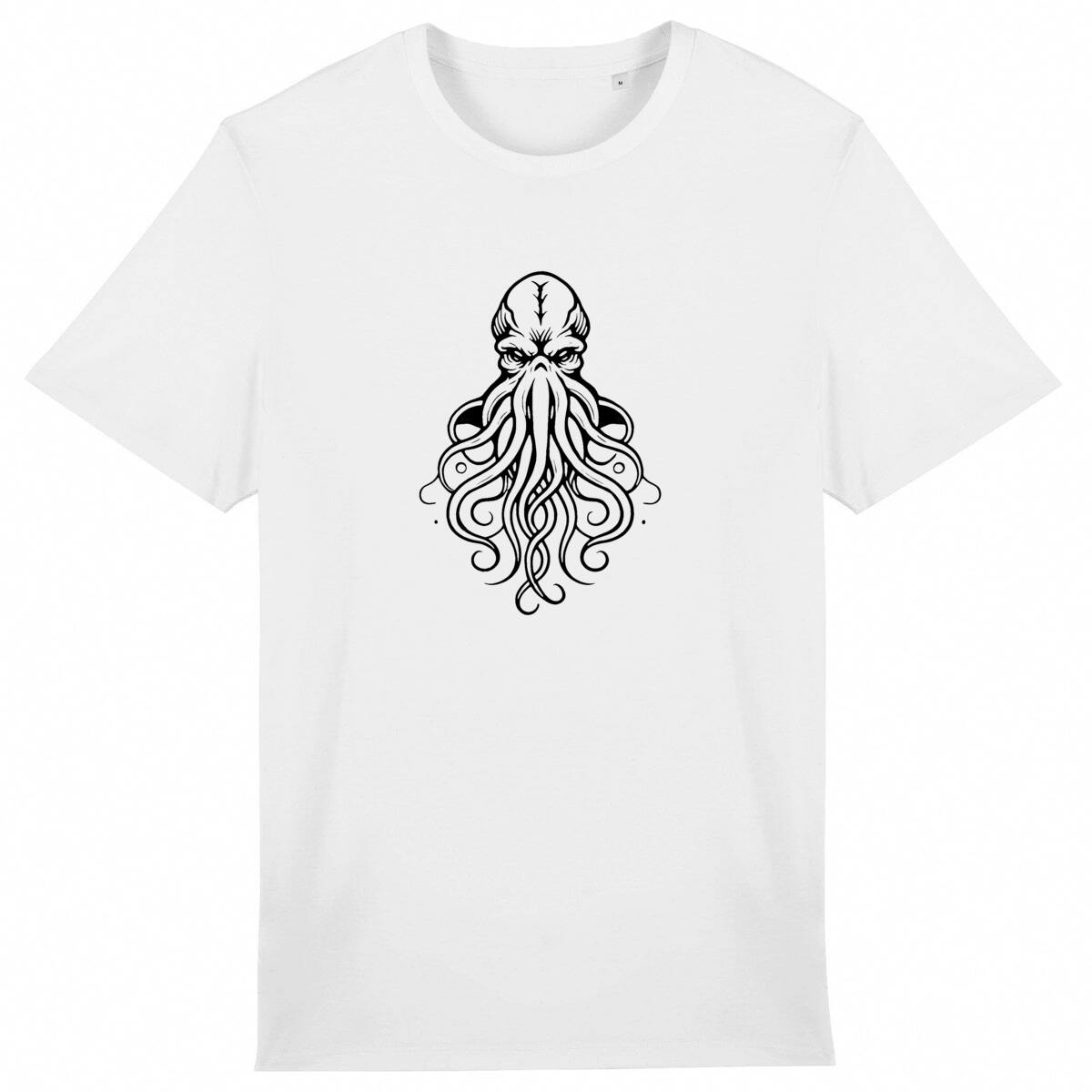 Image front Cthulu Graphic T-Shirt for Scuba Divers and Marine Life Lovers, Mythical Creature, Lovecraft