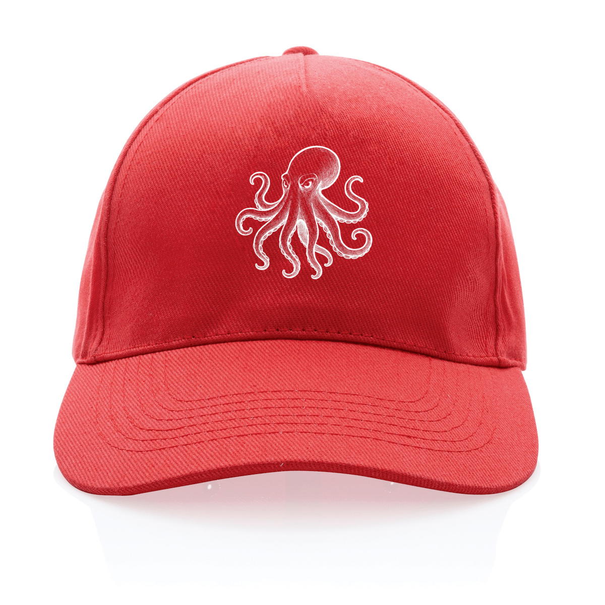 Image back 100% recycled cap with Octopus Drawing