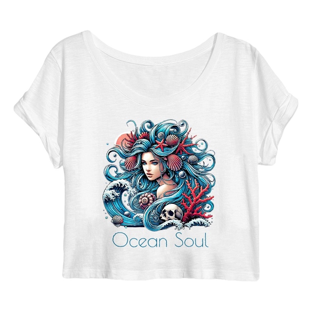 Image back Women's crop top with Ocean Soul Design