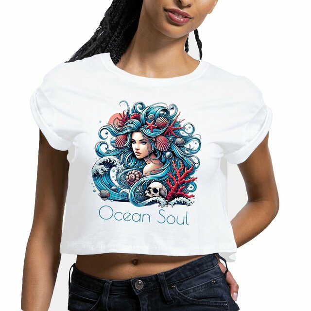 Image du produit Women's crop top with Ocean Soul Design
