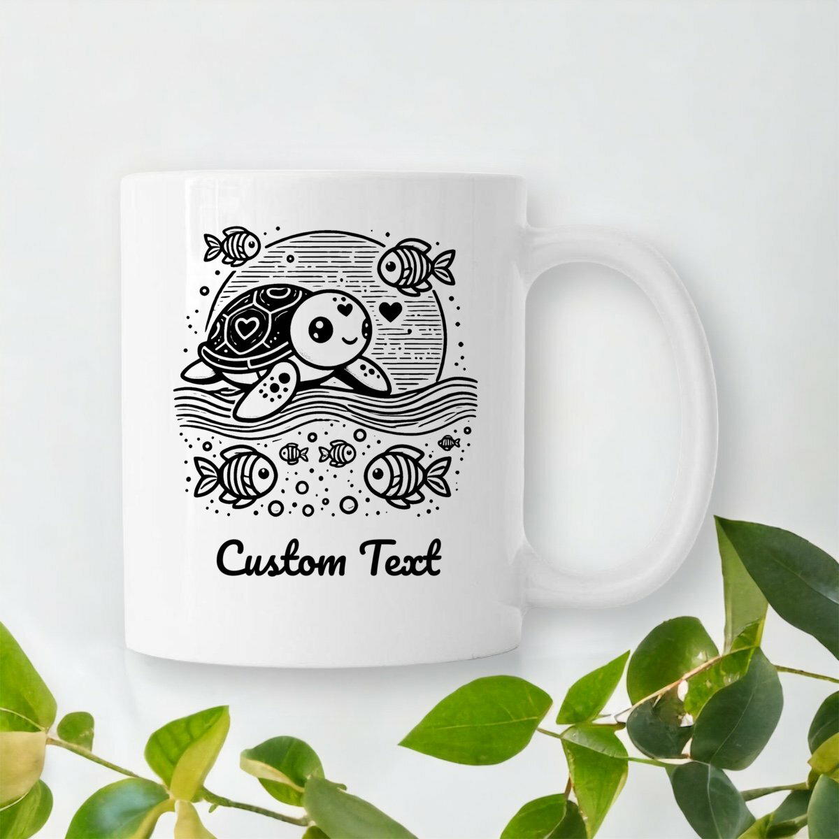 Image front Ceramic mug - Turtely Yours, cute turtle design