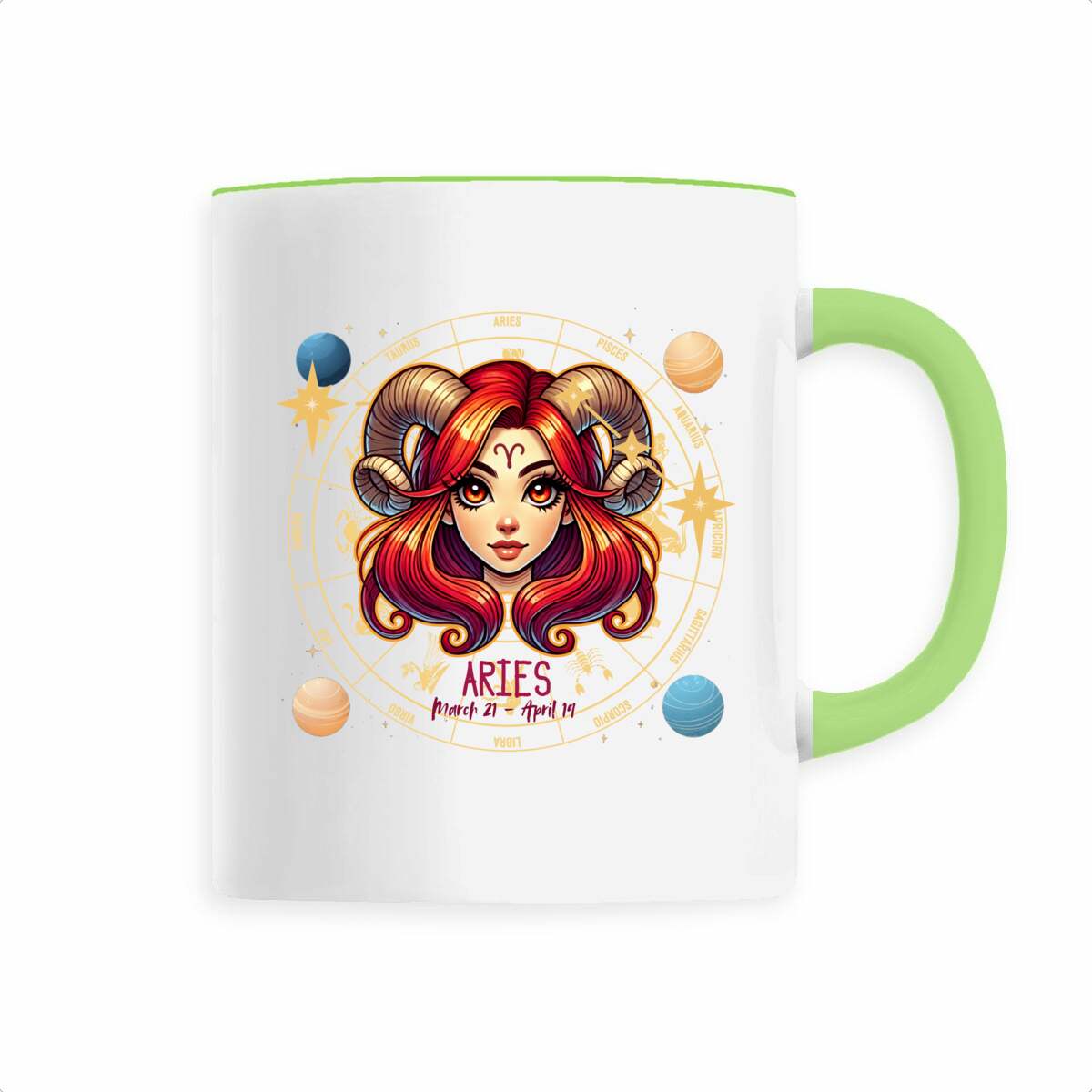 Image back Aries Zodiac Mug - Personalized Aries Birthdate Gift, Aries Astrology Mug