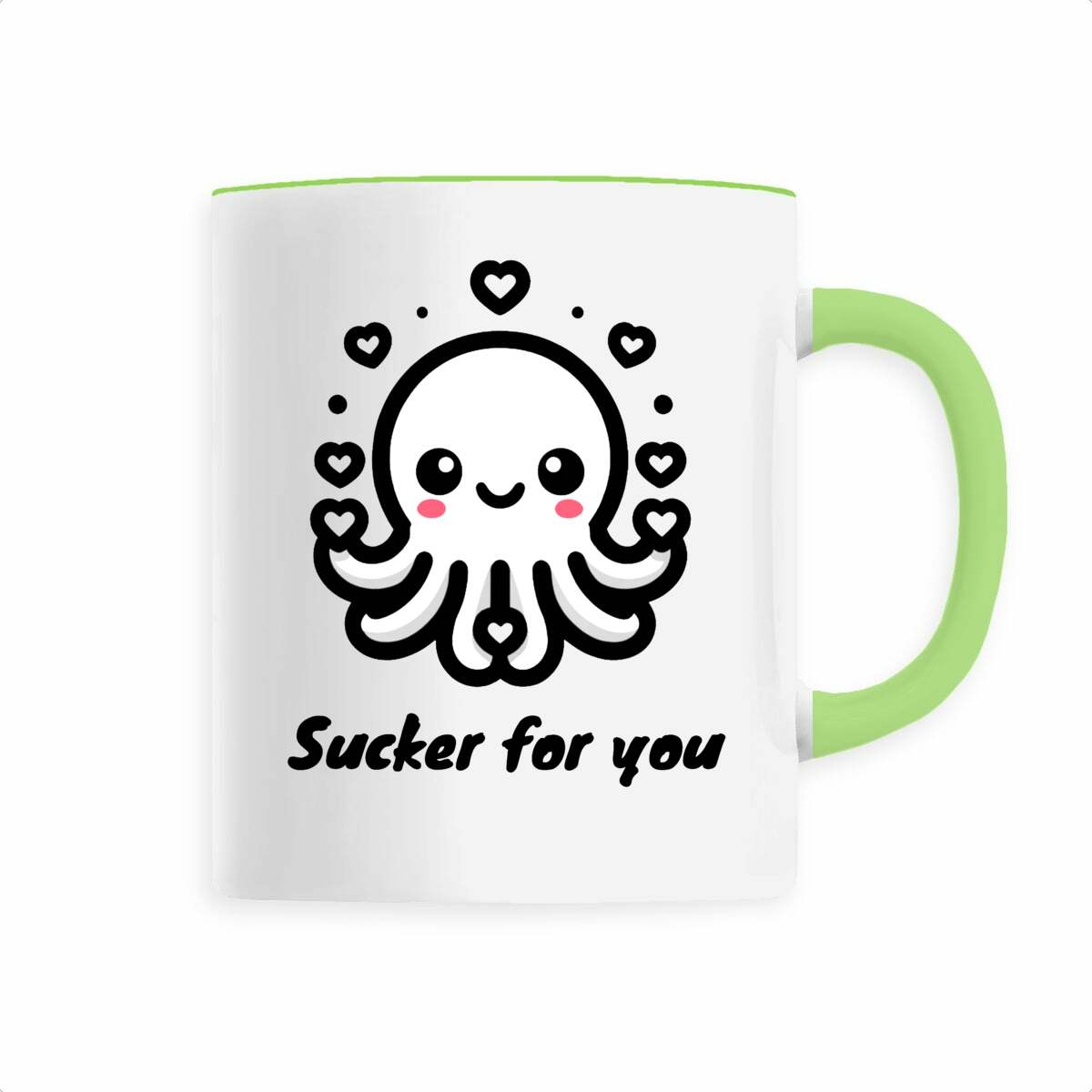 Image front Ceramic Mug: You Octopi My Heart - Cute Octopus with hearts 