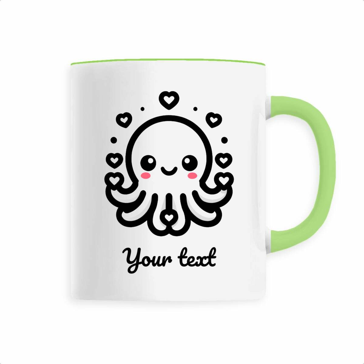 Image back Ceramic Mug: You Octopi My Heart - Cute Octopus with hearts 