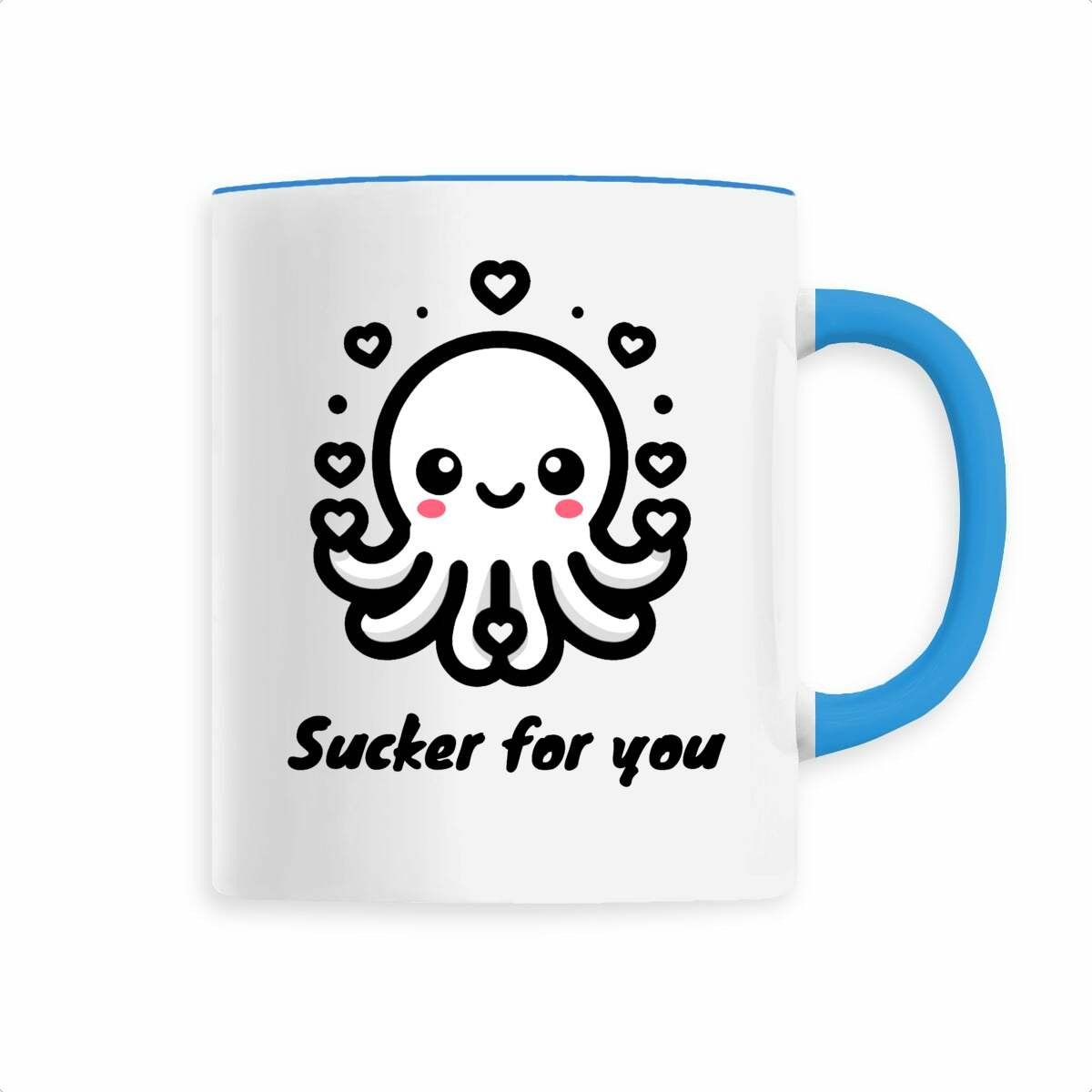 Image back Ceramic Mug: You Octopi My Heart - Cute Octopus with hearts 