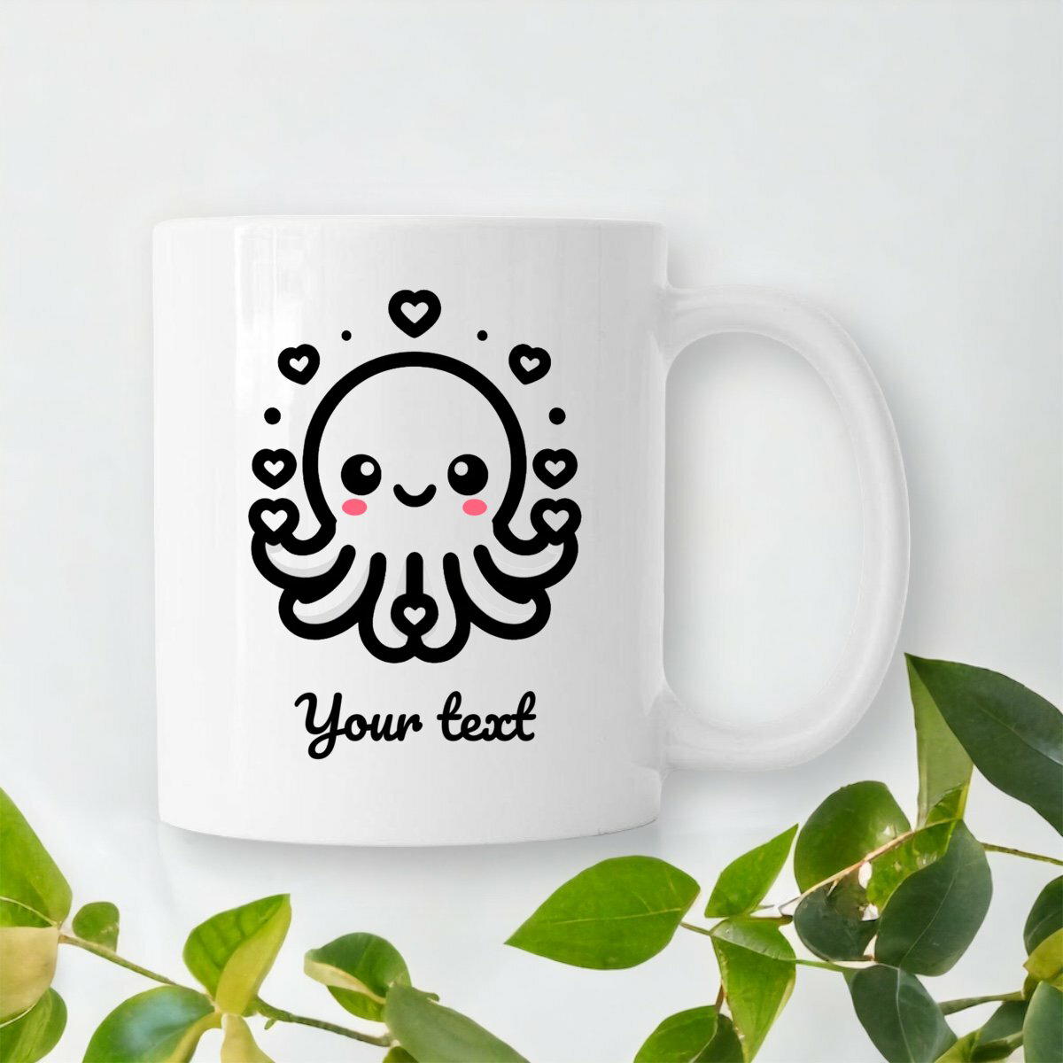 Image front Ceramic Mug: You Octopi My Heart - Cute Octopus with hearts 