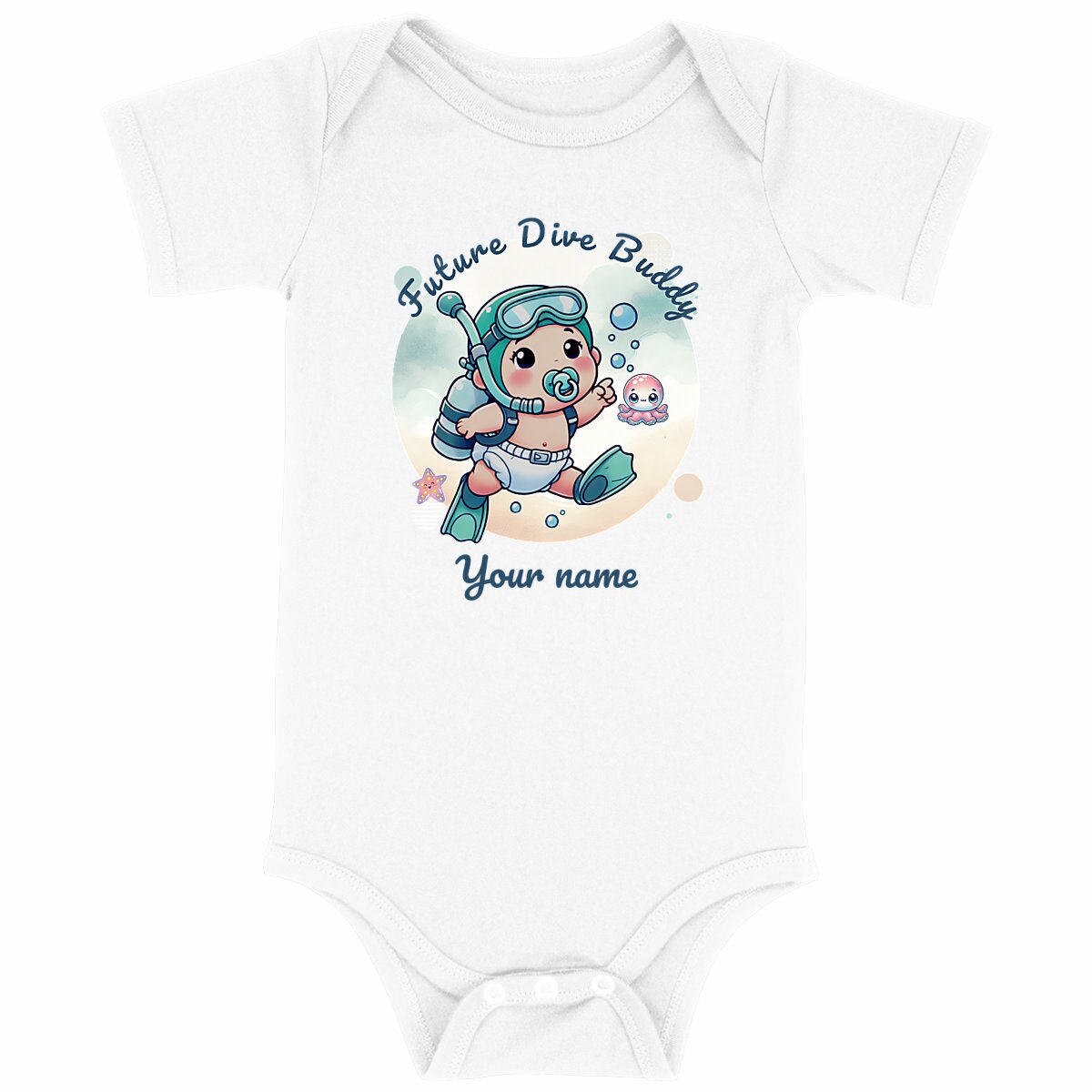 Image back Future Dive Buddy Baby Onesie – Cute Scuba Diver Baby Bodysuit, Gift for Diver Parents