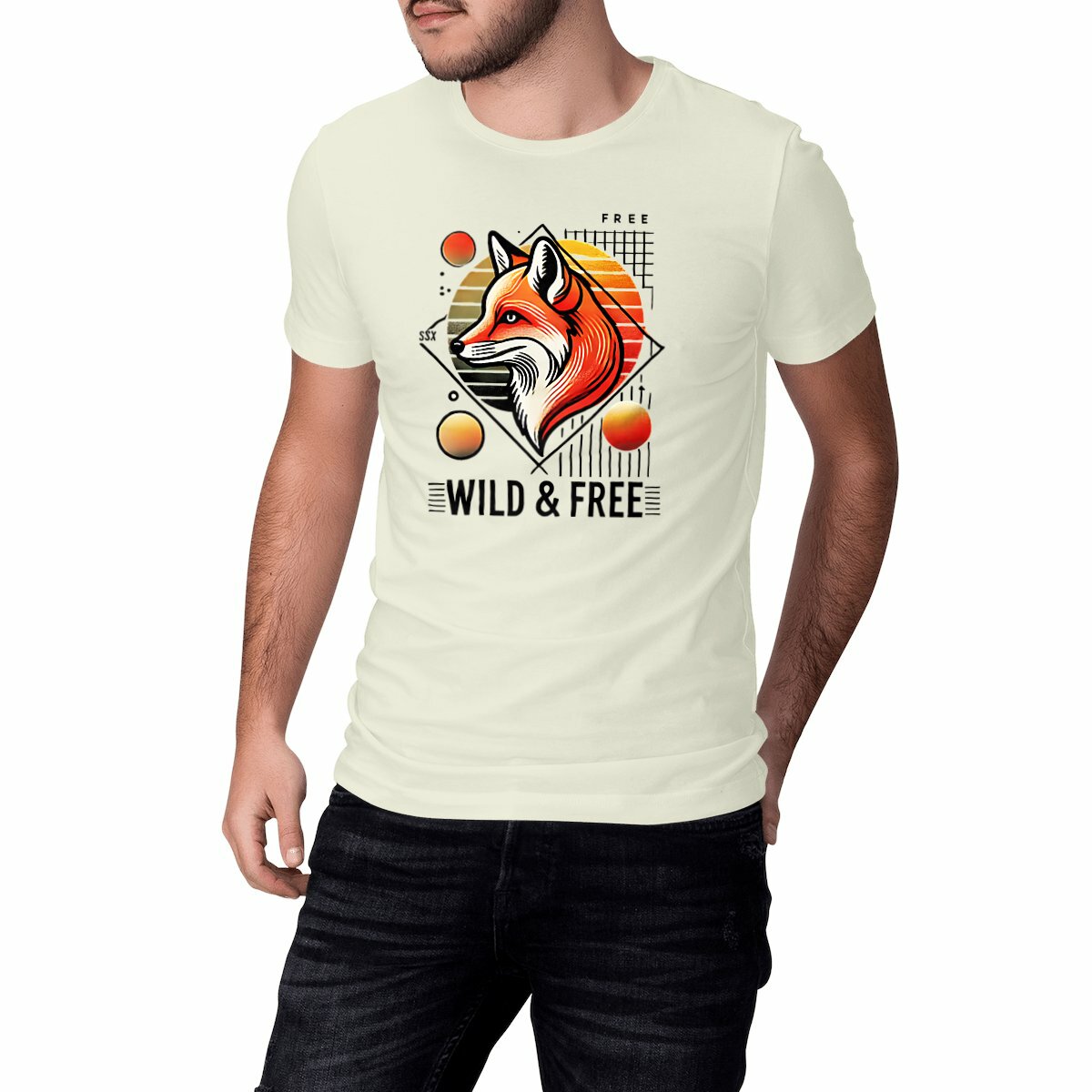 Image front Wild & Free Fox Graphic T-Shirt – Retro Adventure Style