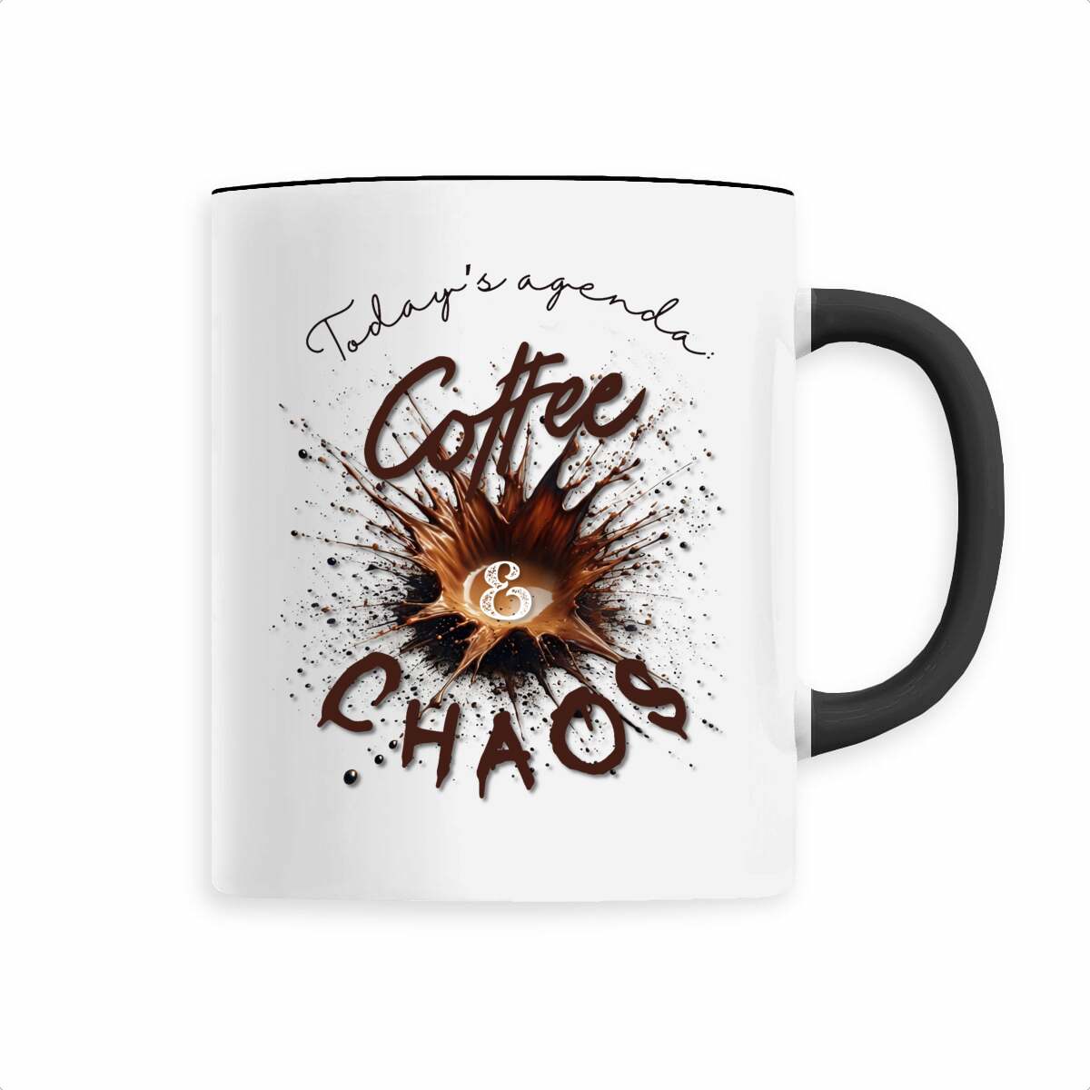 Image back Today's Agenda: Coffee & Chaos Mug – Funny Coffee Lover Gift – Perfect for Home or Office