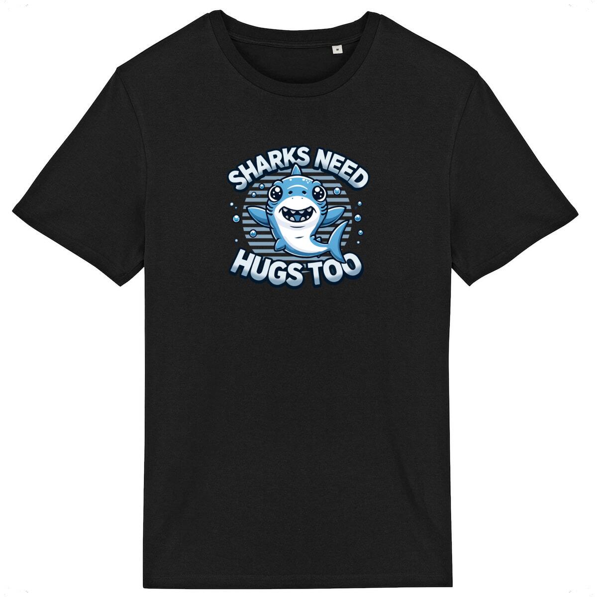 Image back Sharks Need Hugs Too - Lightweight unisex t-shirt