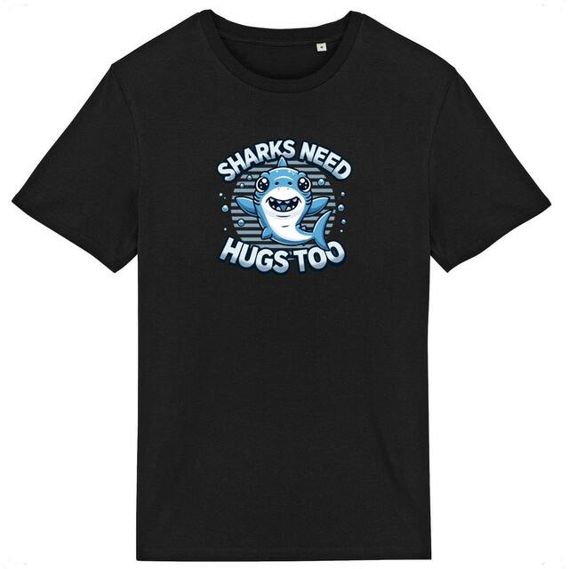Image back Sharks Need Hugs Too - Lightweight unisex t-shirt