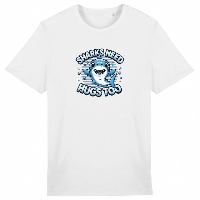 Image front Sharks Need Hugs Too - Lightweight unisex t-shirt