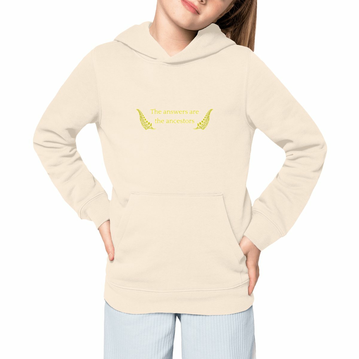 Heavyweight Kids Hoodie: The answers are the ancestors