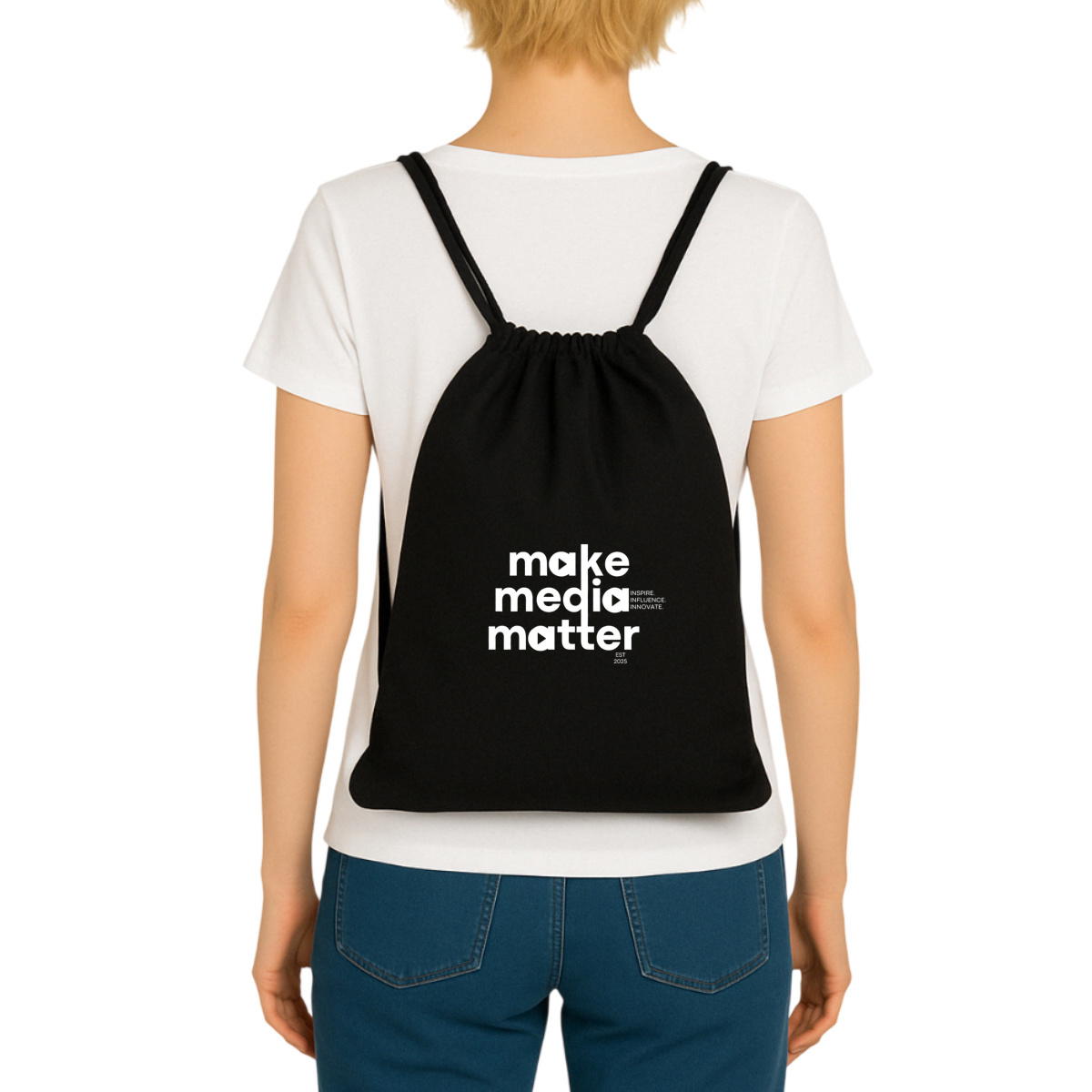 Recycled Drawstring Backpack - Make Media Matter