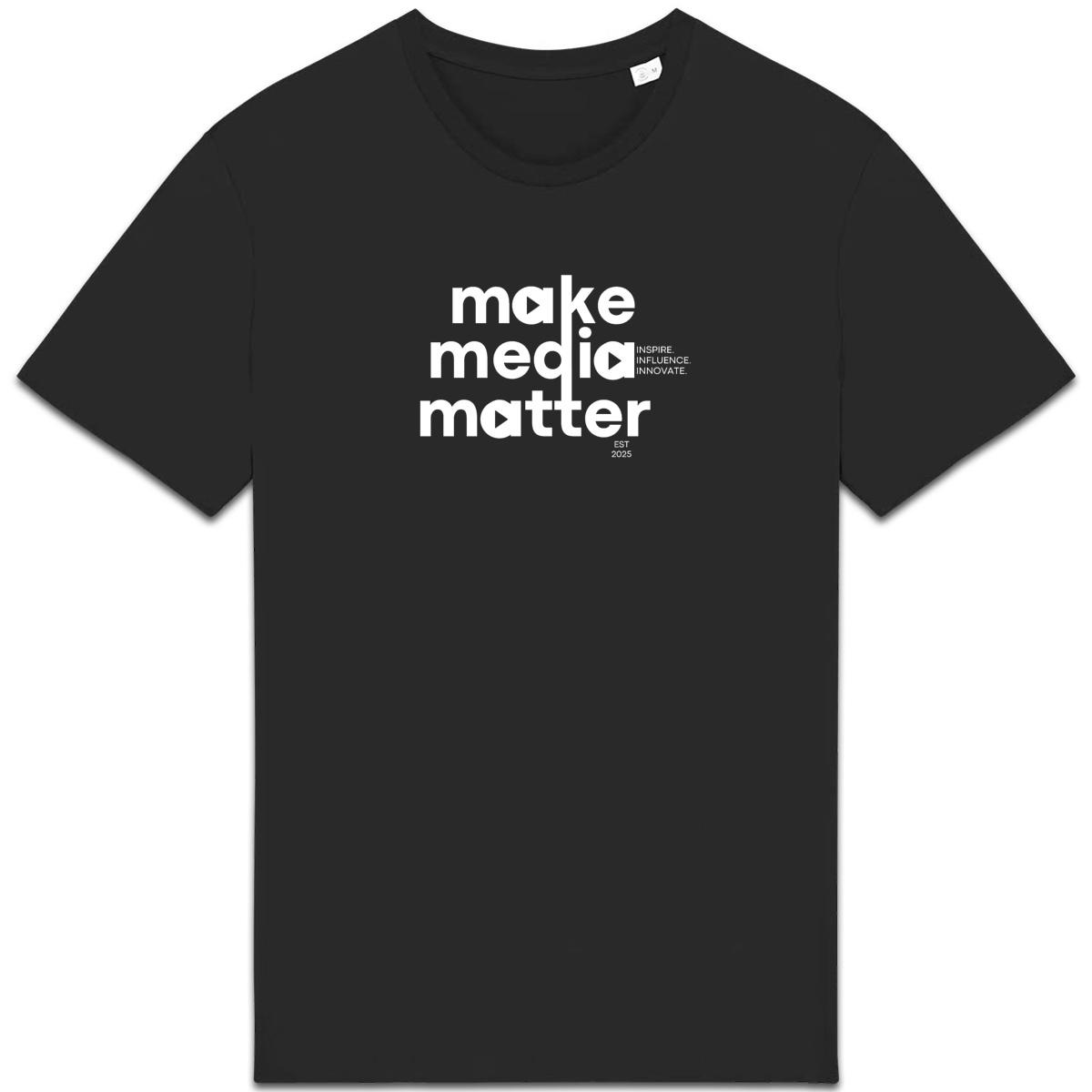 Make Media Matter White Letter Logo Tee - Image