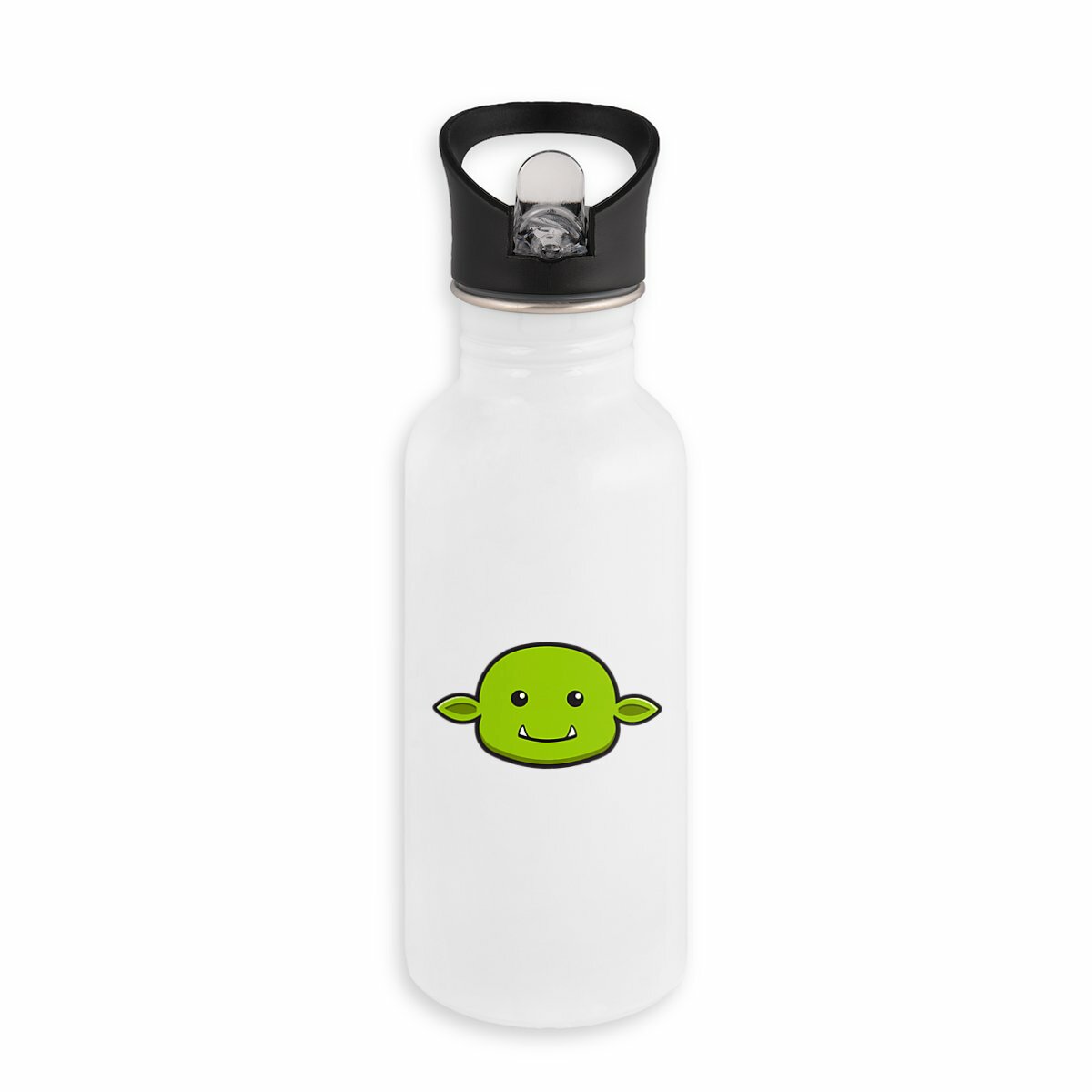Stainless steel water bottle with straw - Image