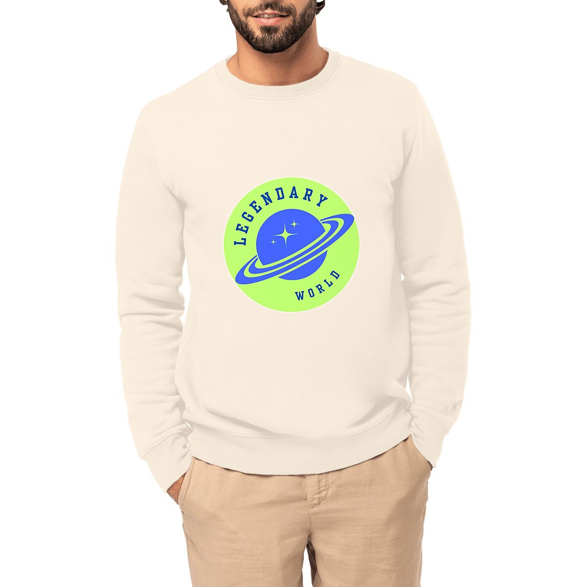 Image front Legendary world Green and blue saturn Unisex sweat-shirt