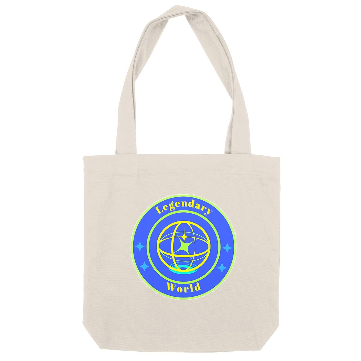 Image back Legendary World blue, green and yellow spiral Totebag