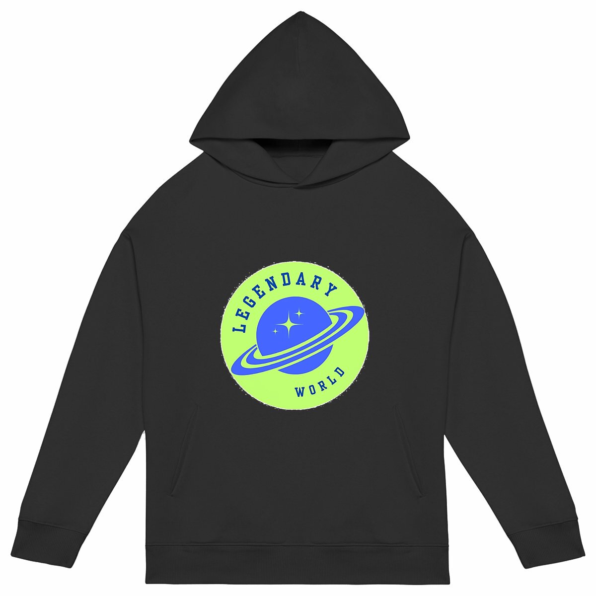 Image back Legendary World Green and Blue Saturn Oversized Hoodie