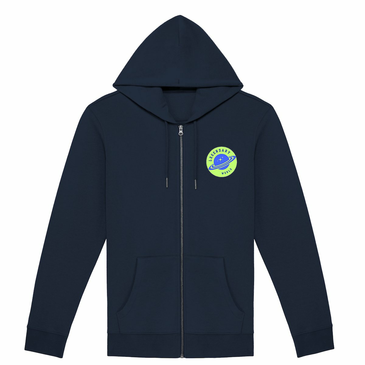 Image front Legendary World Green and Blue Unisex Zip Hoodie 