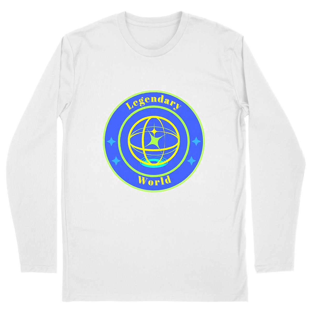 Image back Legendary World Men's long sleeved T-shirt blue, green, yellow spiral Unisex Hoodie