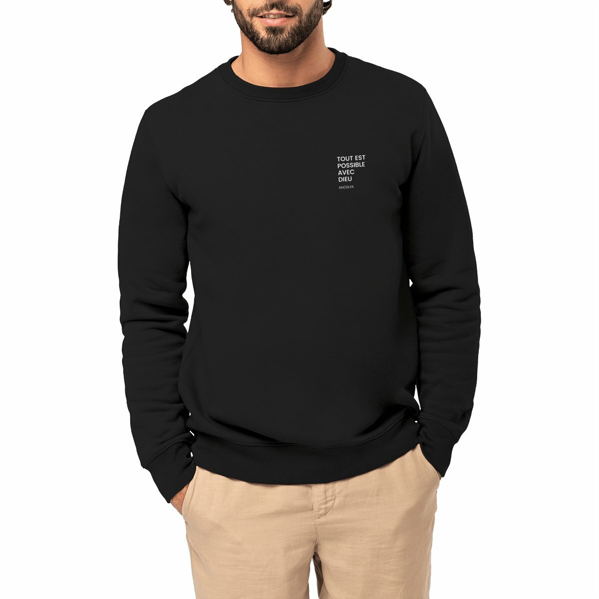Image front SWEATSHIRT TOUT EST POSSIBLE AVEC DIEU - UNISEXE 