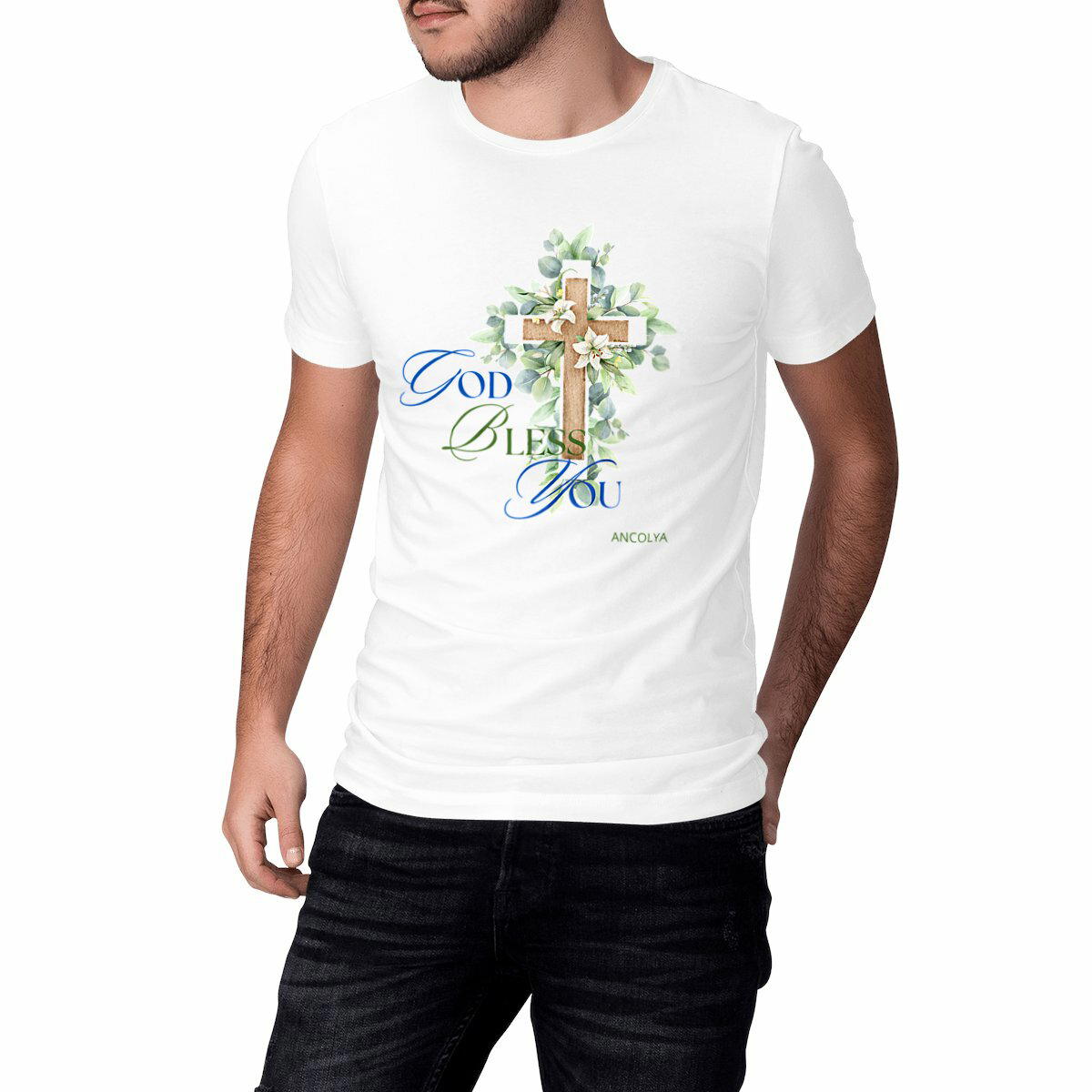 Image front T-SHIRT GOD BLESS YOU - UNISEXE
