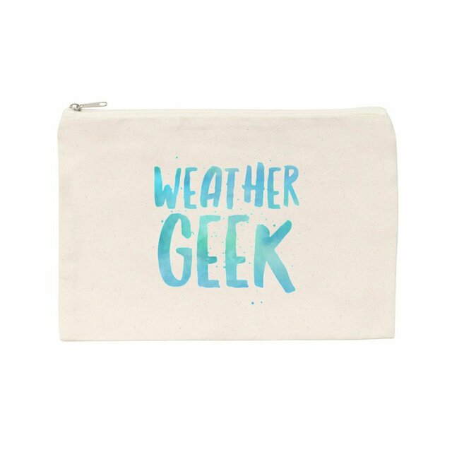 Weather Geek Recycled Cotton Zipper Pouch - Image