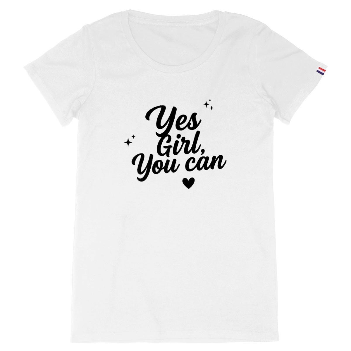 Image front T-shirt Femme 🇫🇷 - Yes girl you can 