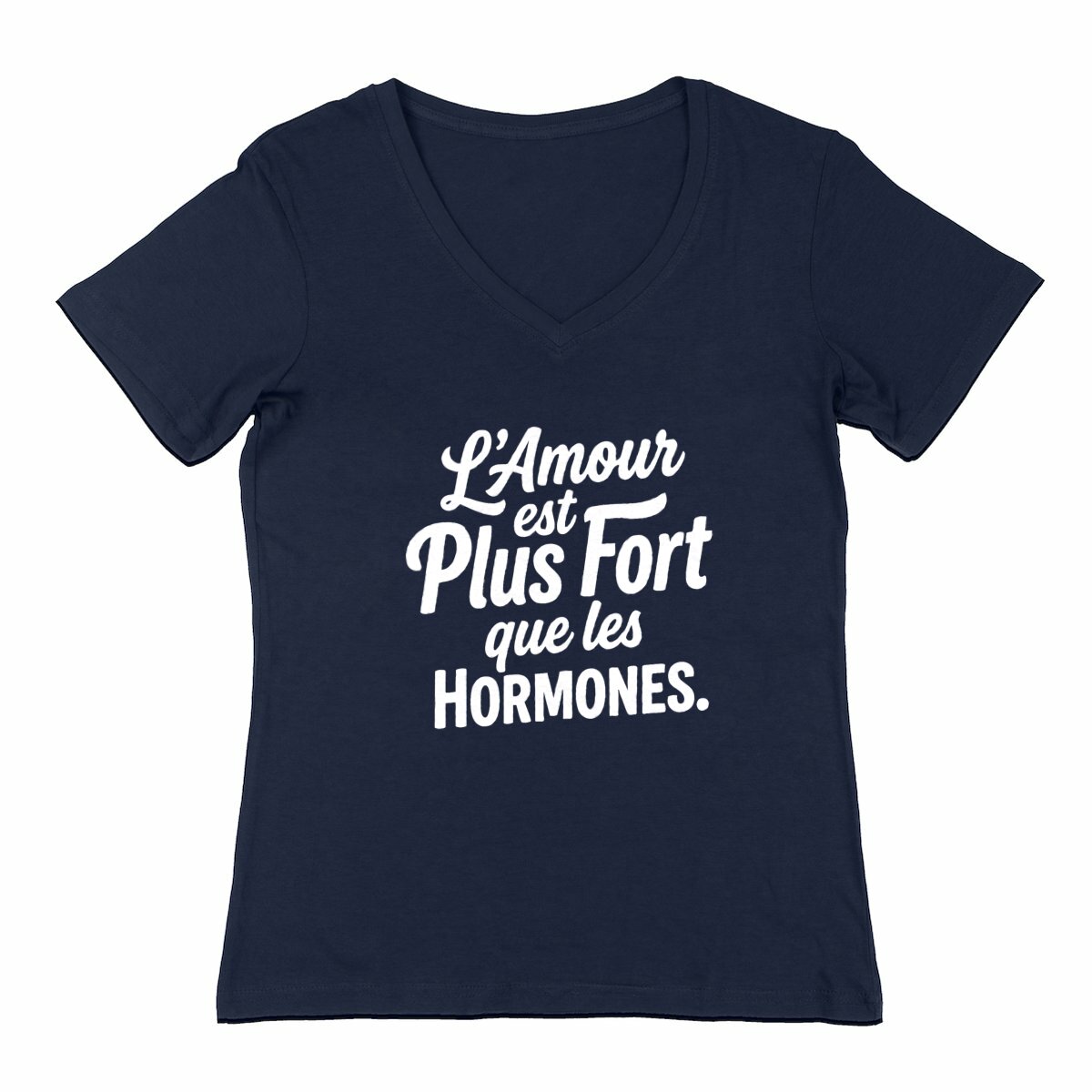 Image back T-shirt Femme Col V - Amour hormones