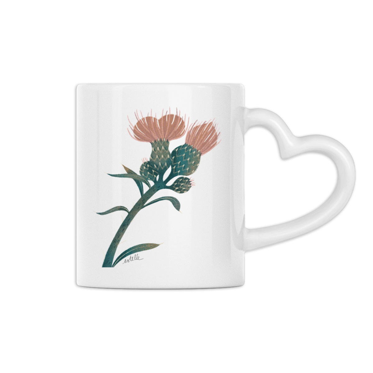 Image front Mug cœur "Chardon"