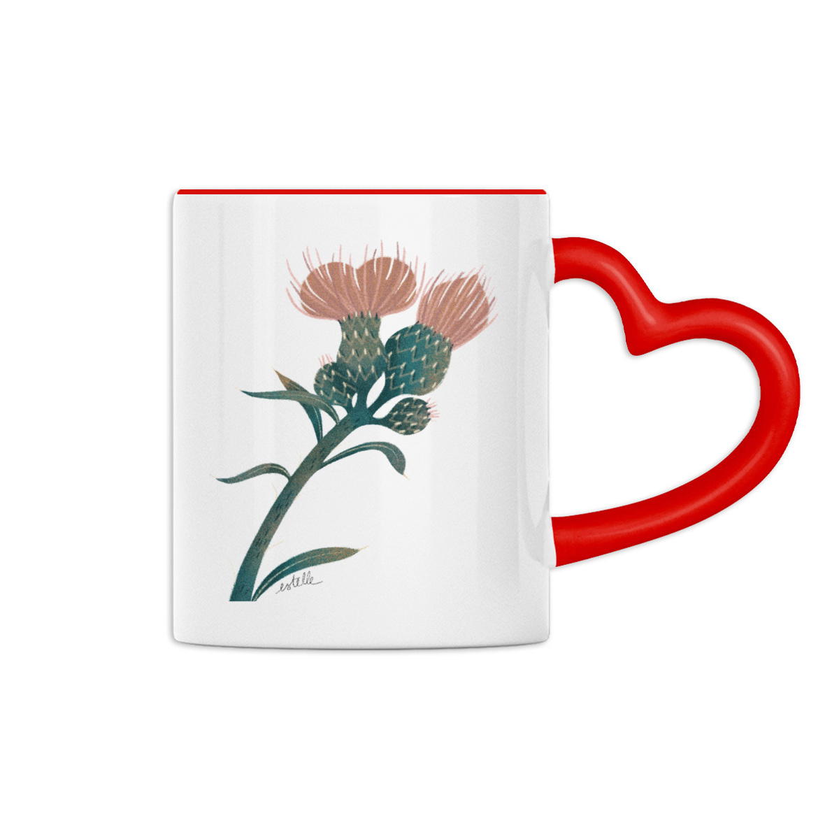 Image back Mug cœur "Chardon"