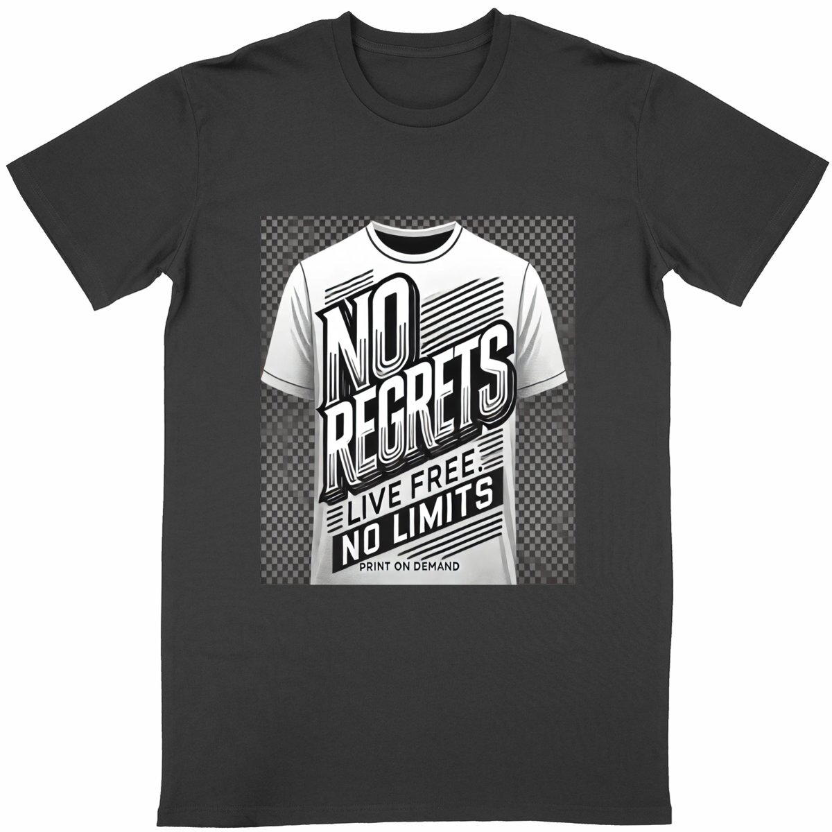 T-shirt Unisexe en Coton Biologique "No Regrets" - Image
