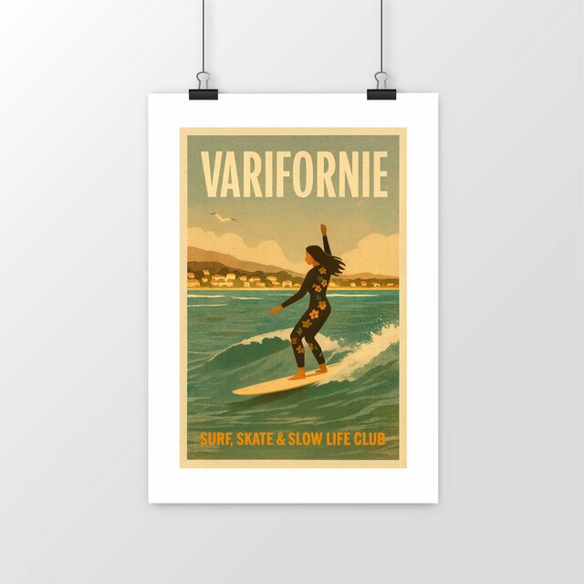 Image front Affiche A4 "La surfeuse de Med"