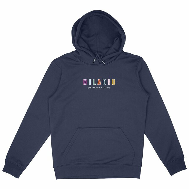 Image back SWEAT A CAPUCHE HOMME EPAIS - MILAD!U (NE DIT RIEN A MAMIE)