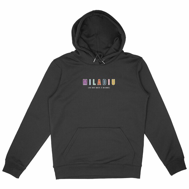 Image front SWEAT A CAPUCHE HOMME EPAIS - MILAD!U (NE DIT RIEN A MAMIE)