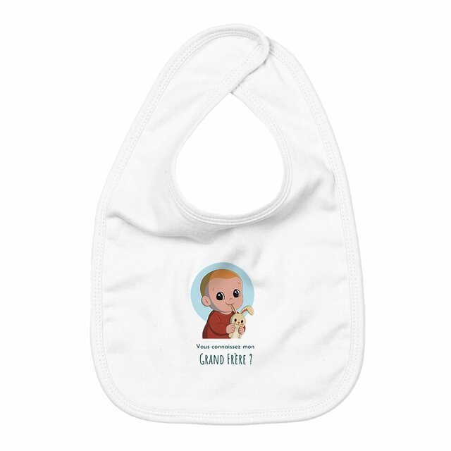 Bavoir "Vous connaissez mon grand frère ?" - Image