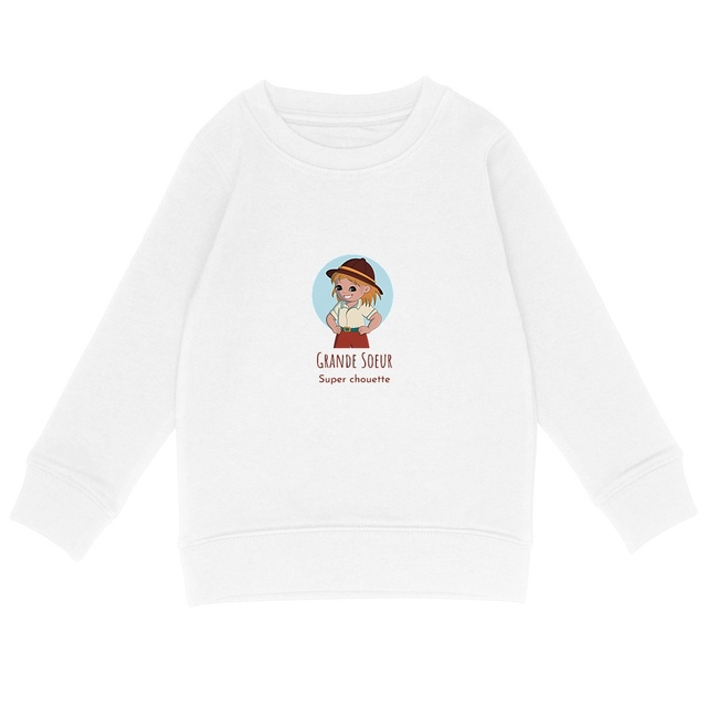 Sweat-shirt léger - "Grande Soeur Super chouette" - Image