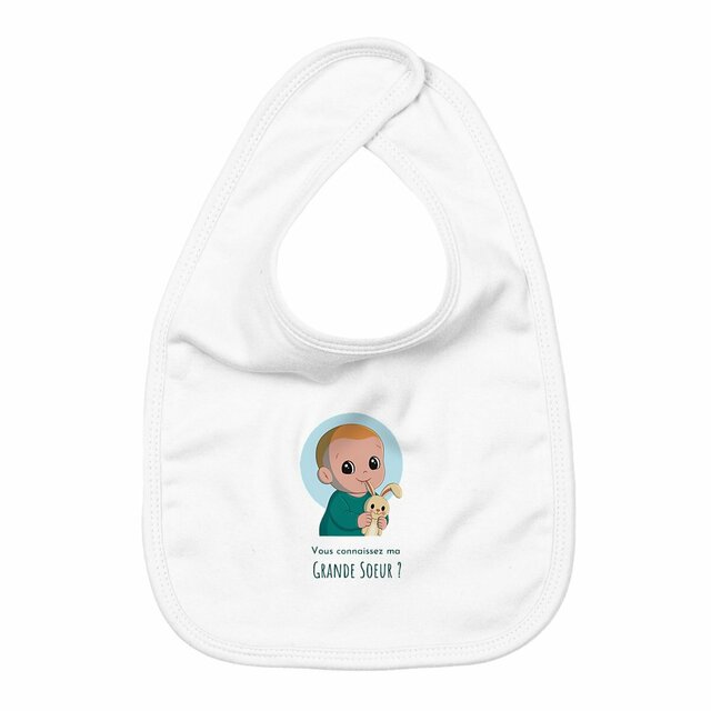 Bavoir "Vous connaissez ma grande soeur ?" - Image