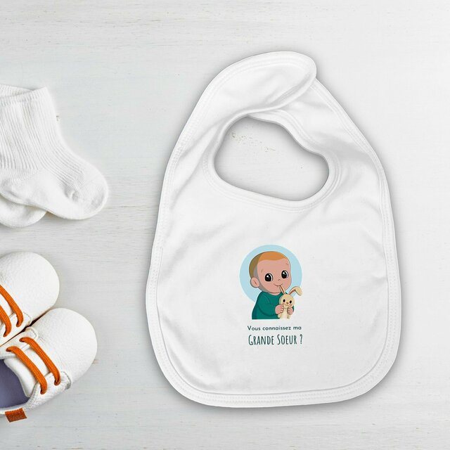 Bavoir "Vous connaissez ma grande soeur ?"