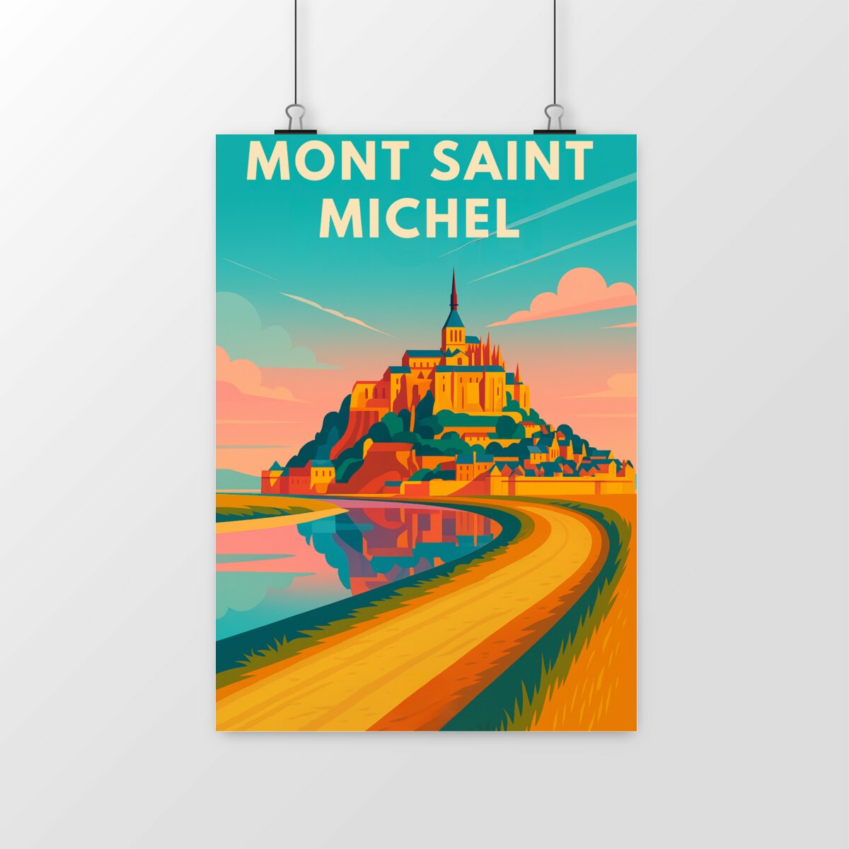 Image front 🌄 Poster Mont Saint-Michel – Reflet parfait 