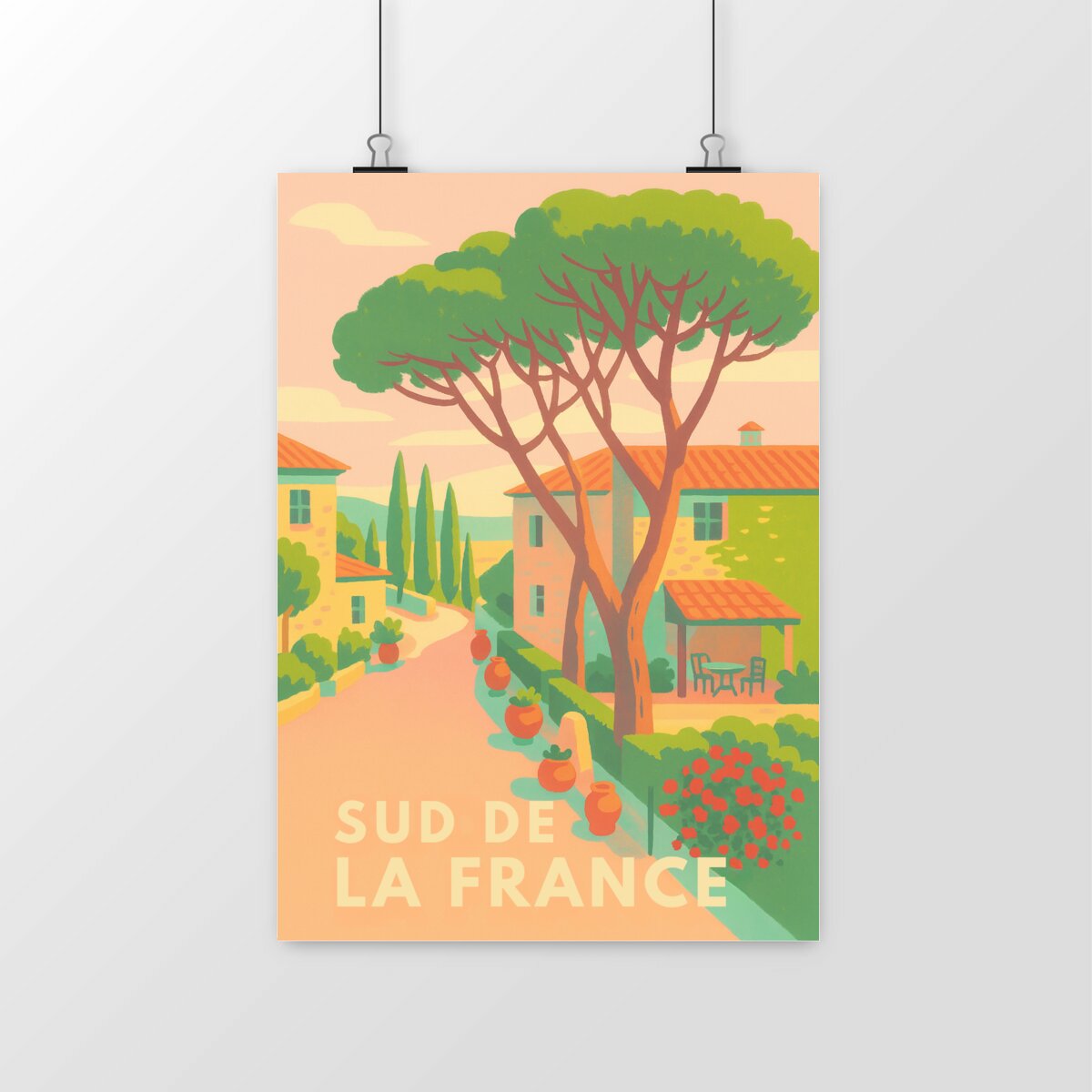Image front 🏡 Poster Sud de la France – Village provençal