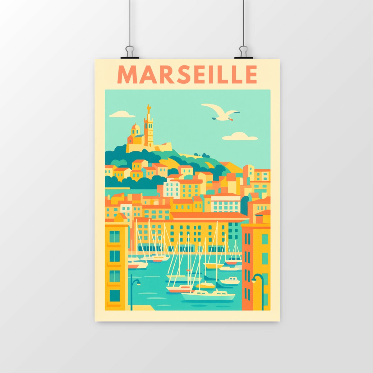 Image front 🟣 Poster Marseille – Vue panoramique