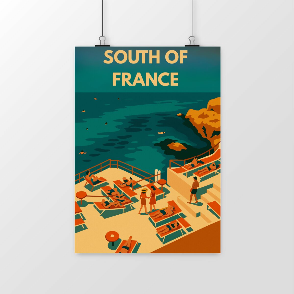 Image front 🧘‍♀️ Poster Sud de la France – Détente en bord de mer