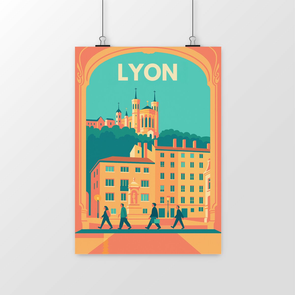 Image front 🟩 Poster Lyon – Vue sur Fourvière