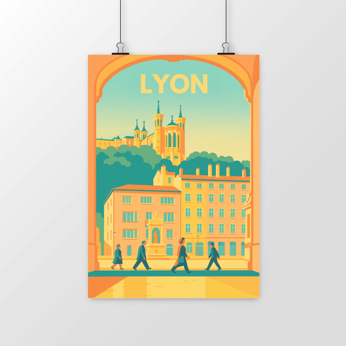 Image front 🟨 Poster Lyon – Ville et basilique