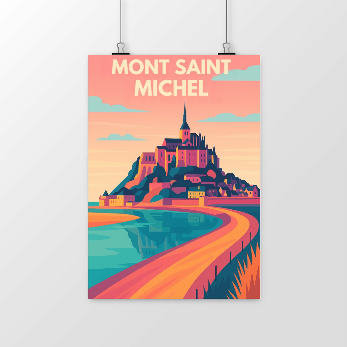 Image front 🌅 Poster Mont Saint-Michel – Couleurs du soir